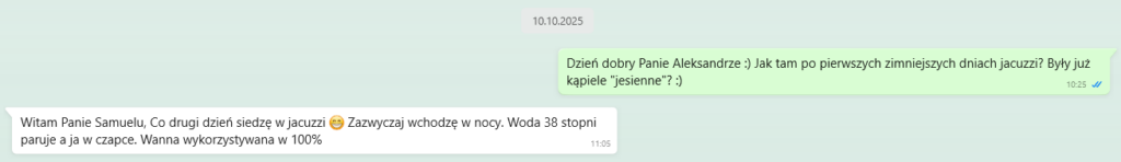 opinie klientów Total Spa o jacuzzi są zawsze pozytywne